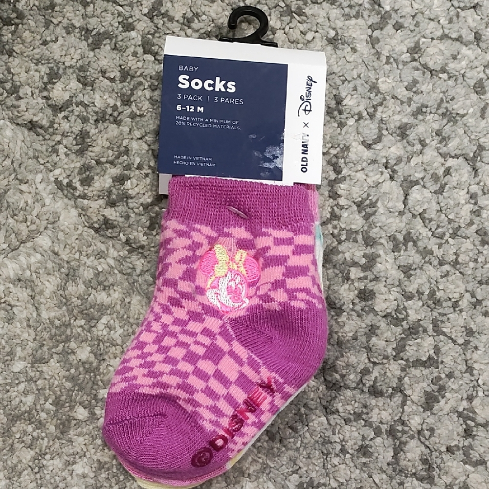 Old Navy Cream and Pink Baby Socks